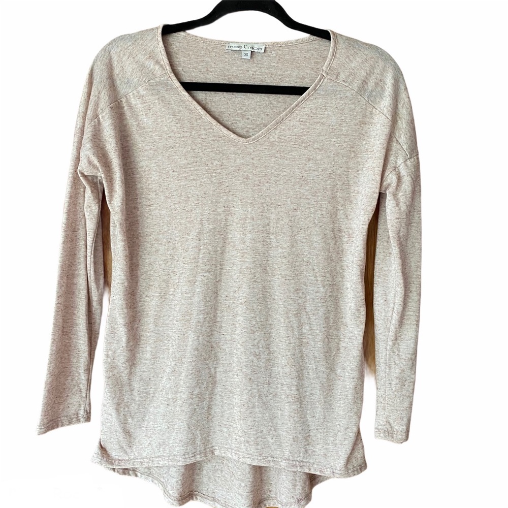 Moa Moa Heather Pink Long Sleeve Hi-Lo Top